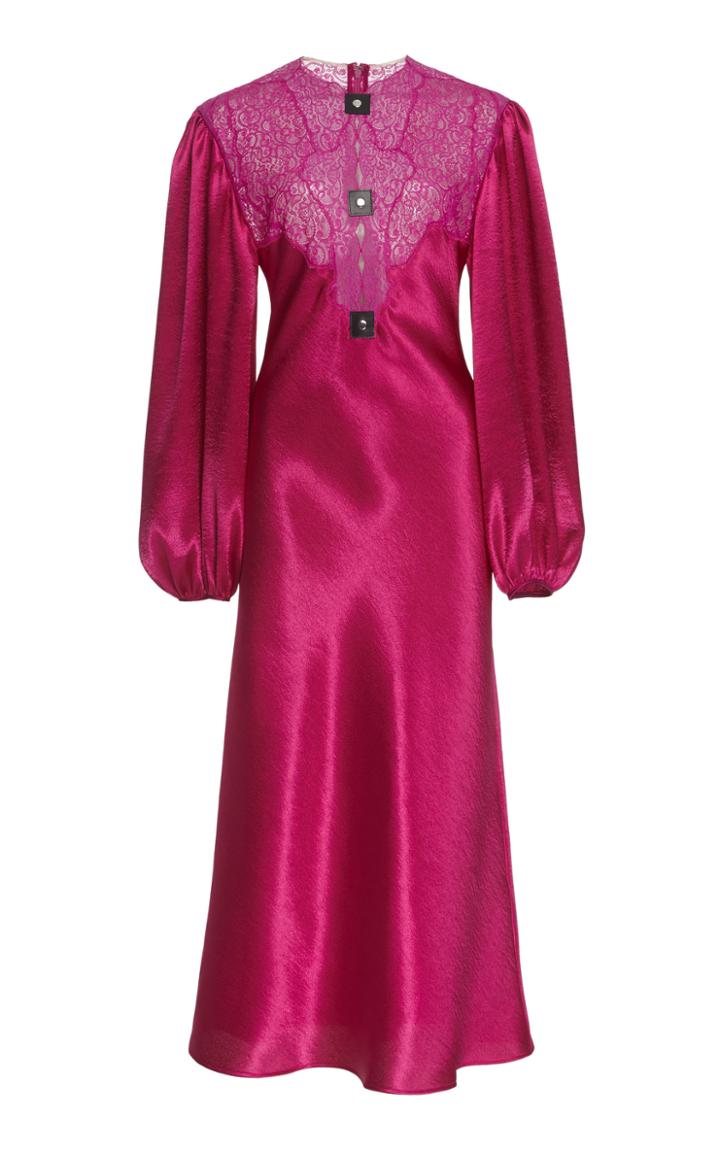 Christopher Kane Lace Bodice Balloon Sleeve Dress