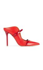 Malone Souliers Maureen Patent Leather-trimmed Leather Mules