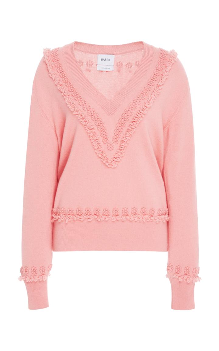 Barrie Fringe V-neck Cashmere Sweater