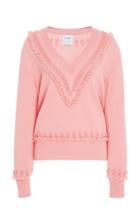 Barrie Fringe V-neck Cashmere Sweater