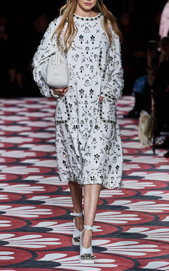 Moda Operandi Miu Miu Embellished Oversized Dress