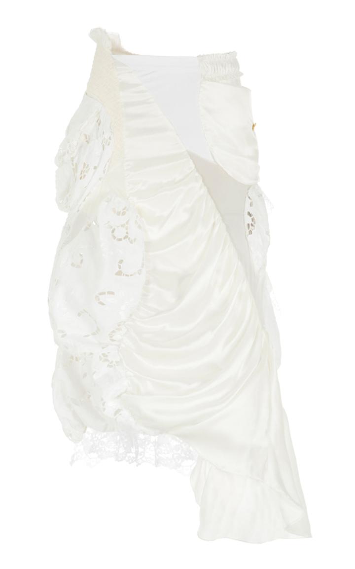 Moda Operandi Caroline Hu Draped Silk Skirt