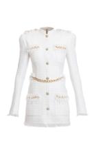 Balmain Sequined Chainlink Tweed Mini Dress