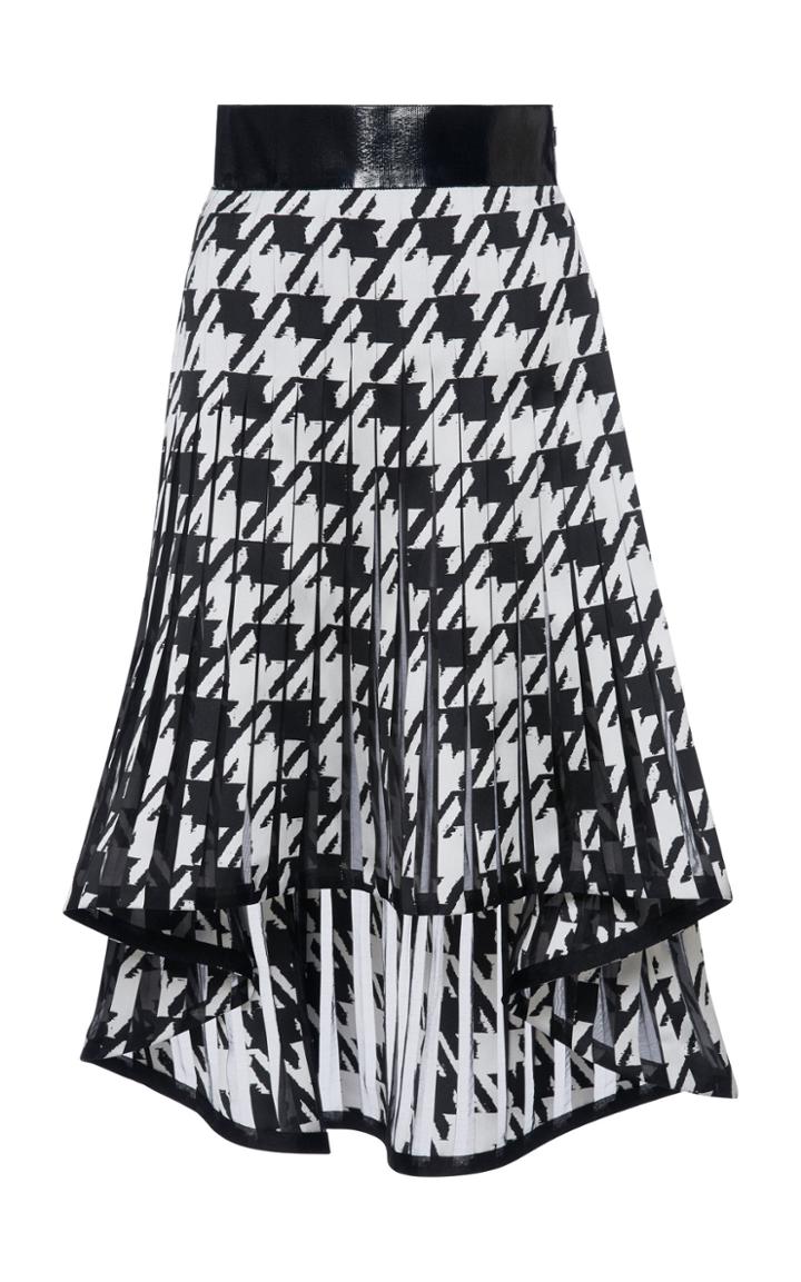 Ralph & Russo Houndstooth Plysee Volume Skirt