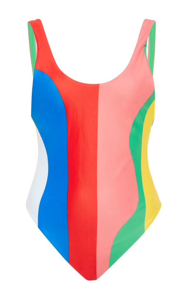 Mara Hoffman Beach Ball High Cut Reversible Maillot