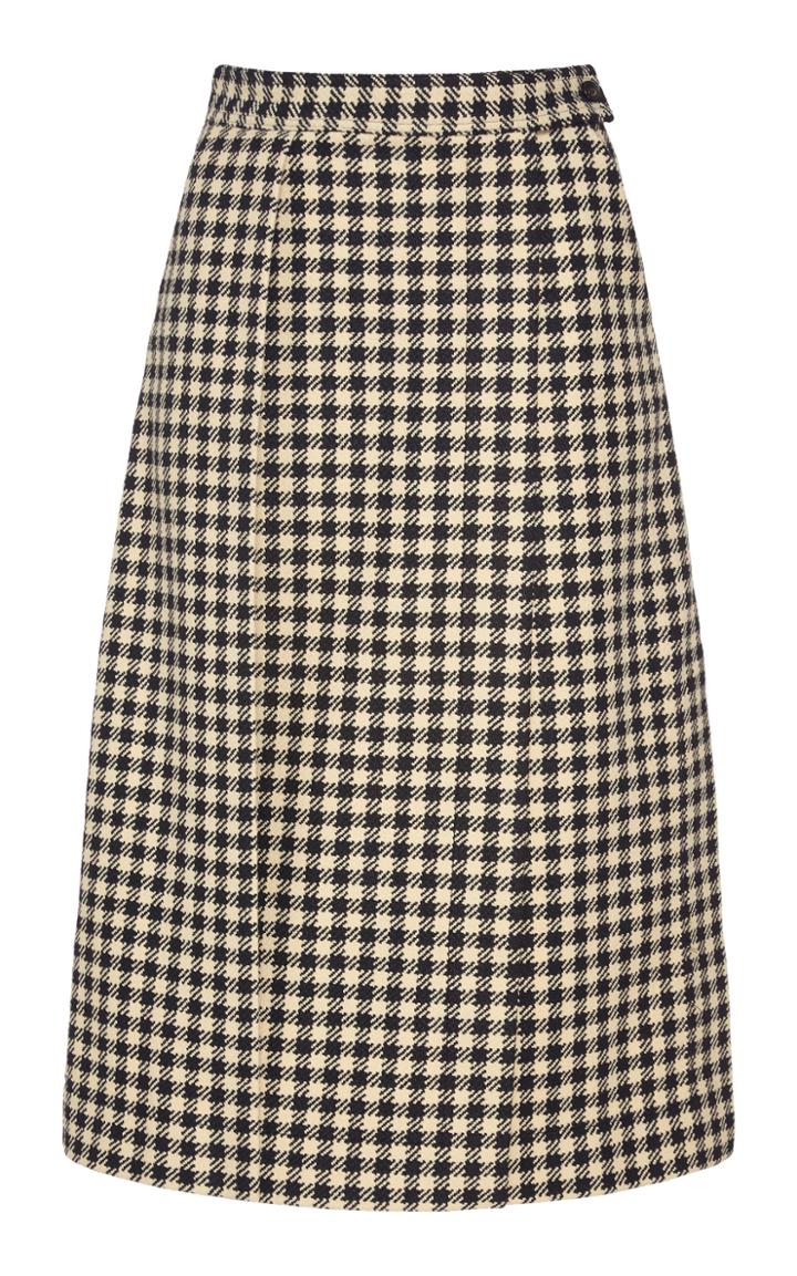 Moda Operandi Victoria Beckham Pleated Gingham Skirt Size: 4