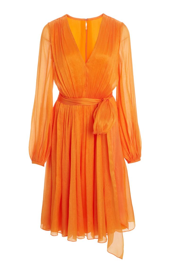 Moda Operandi Carolina Herrera Fluid Crinkled V-neck Dress