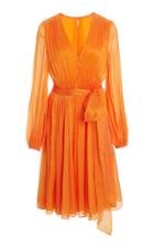 Moda Operandi Carolina Herrera Fluid Crinkled V-neck Dress