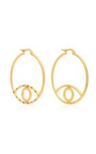 Marianna Goulandris Rainbow Evil Eye 14k Gold Multistone Earrings