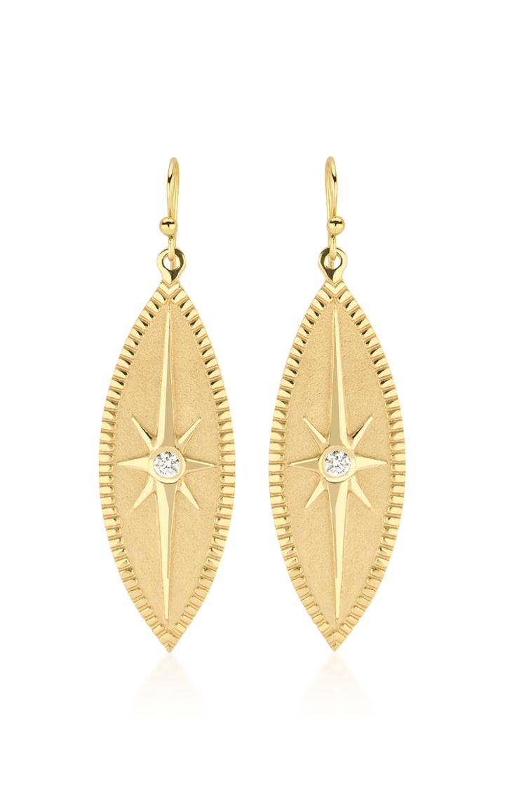 Pamela Zamore Marquise 18k Yellow Gold Diamond Earrings