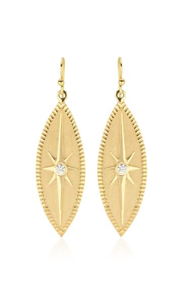 Pamela Zamore Marquise 18k Yellow Gold Diamond Earrings