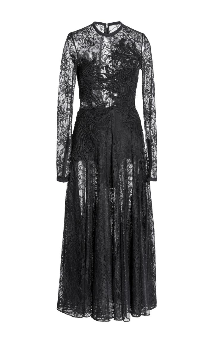 Elie Saab Macram Lace Midi Dress
