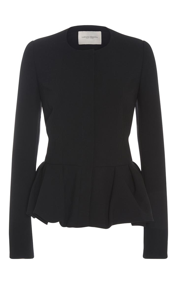 Carolina Herrera Peplum Long Sleeve Jacket