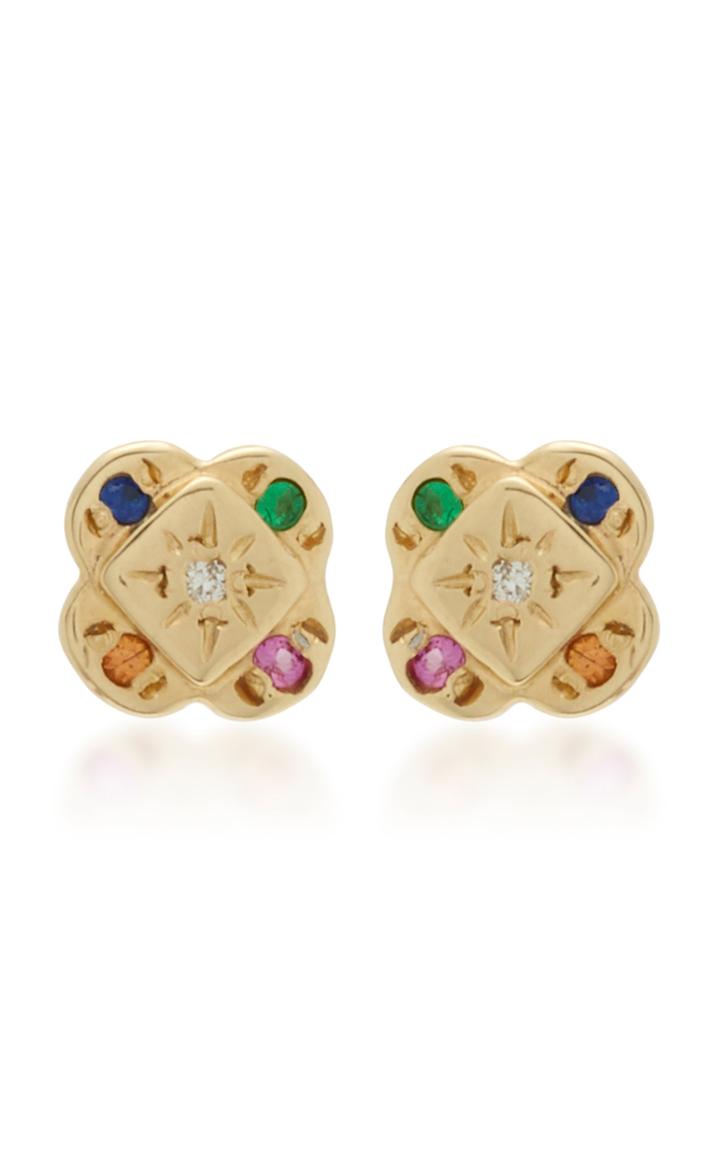 Scosha Endless Knot 10k Gold And Multi-stone Earrings