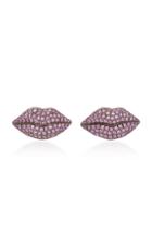 Colette Jewelry 18k Gold And Pink Sapphire Lip Earrings
