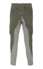 Greg Lauren 50/50 Cotton Jersey-paneled Twill Track Pants