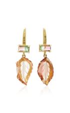 Brooke Gregson Maya Leaf Rainbow Tourmaline Diamond Earring