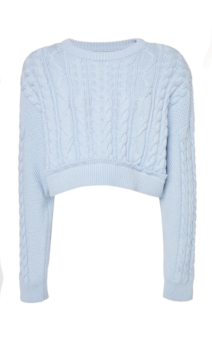 Re/done Cropped Cotton And Cashmere Cable-knit Sweater
