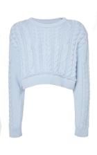 Re/done Cropped Cotton And Cashmere Cable-knit Sweater