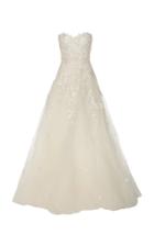 Mira Zwillinger Charla Strapless Embroidered Silk Tulle Gown