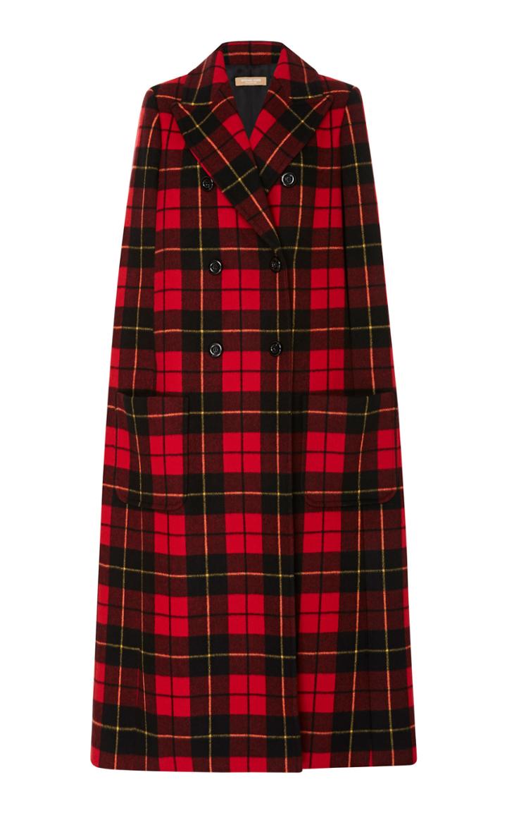 Michael Kors Collection Printed Double Breasted Cape