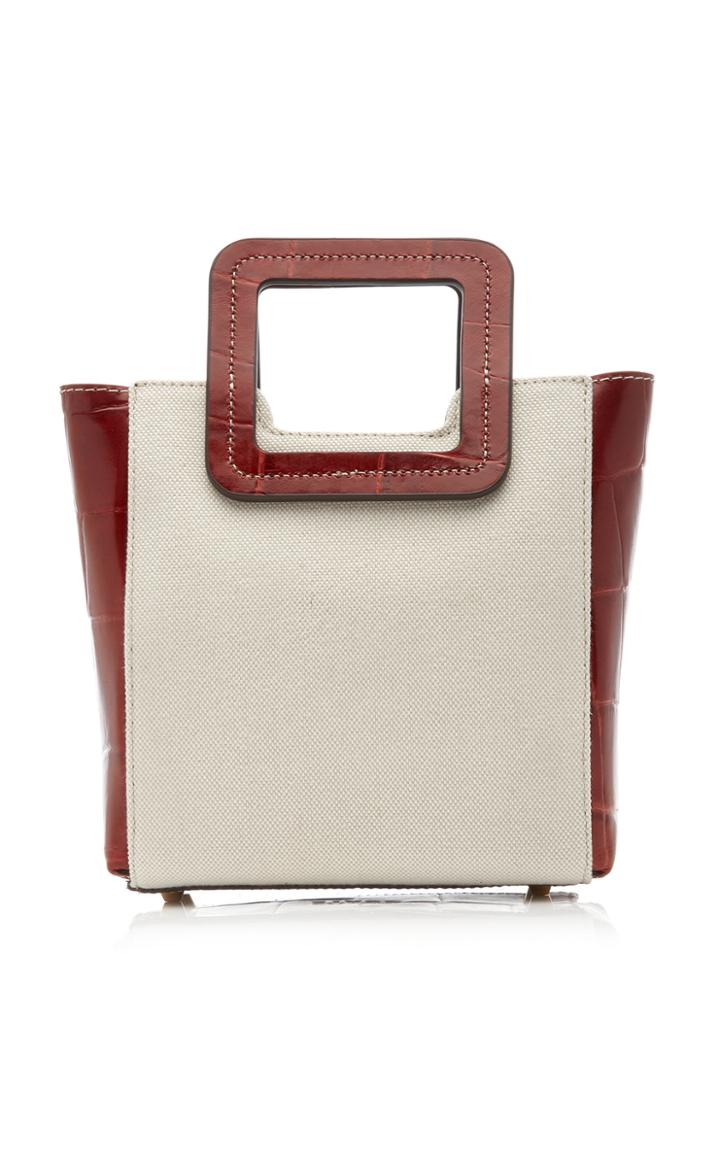 Staud Mini Shirley Croc-embossed Leather Bag