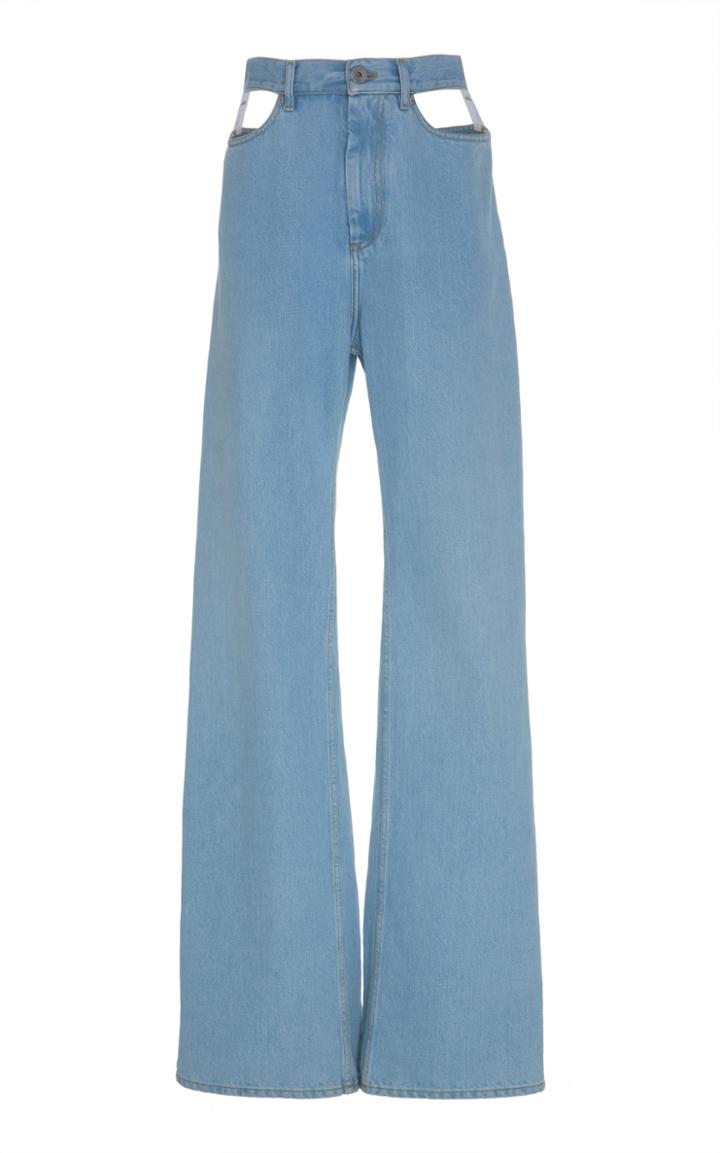 Maison Margiela Wide Leg Cutout Pocket Jeans
