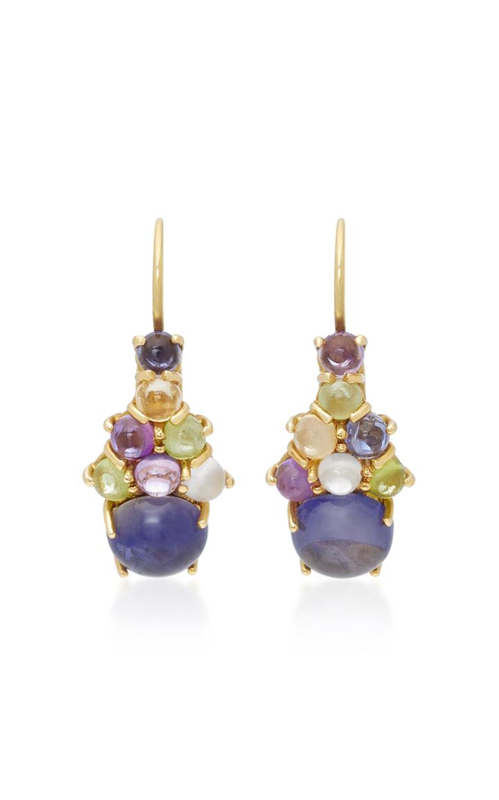 Daria De Koning Dagny 18k Gold Multi-stone Drop Cluster Earrings