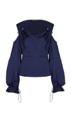 Safiyaa Louise Midnight Silk Blouse