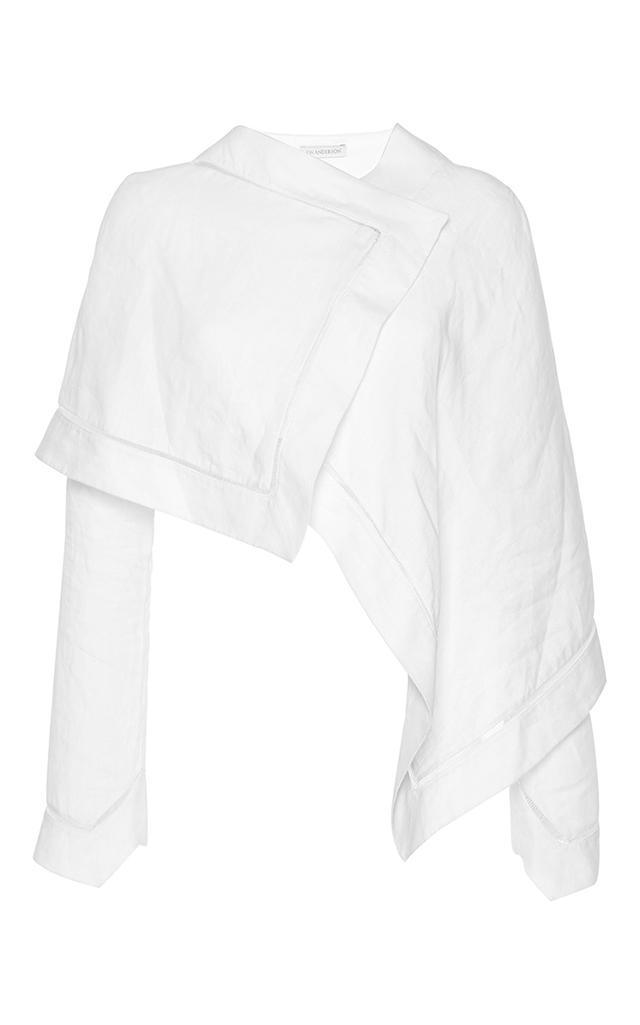 Jw Anderson Fold Over Crop Top With Fagotting Trim