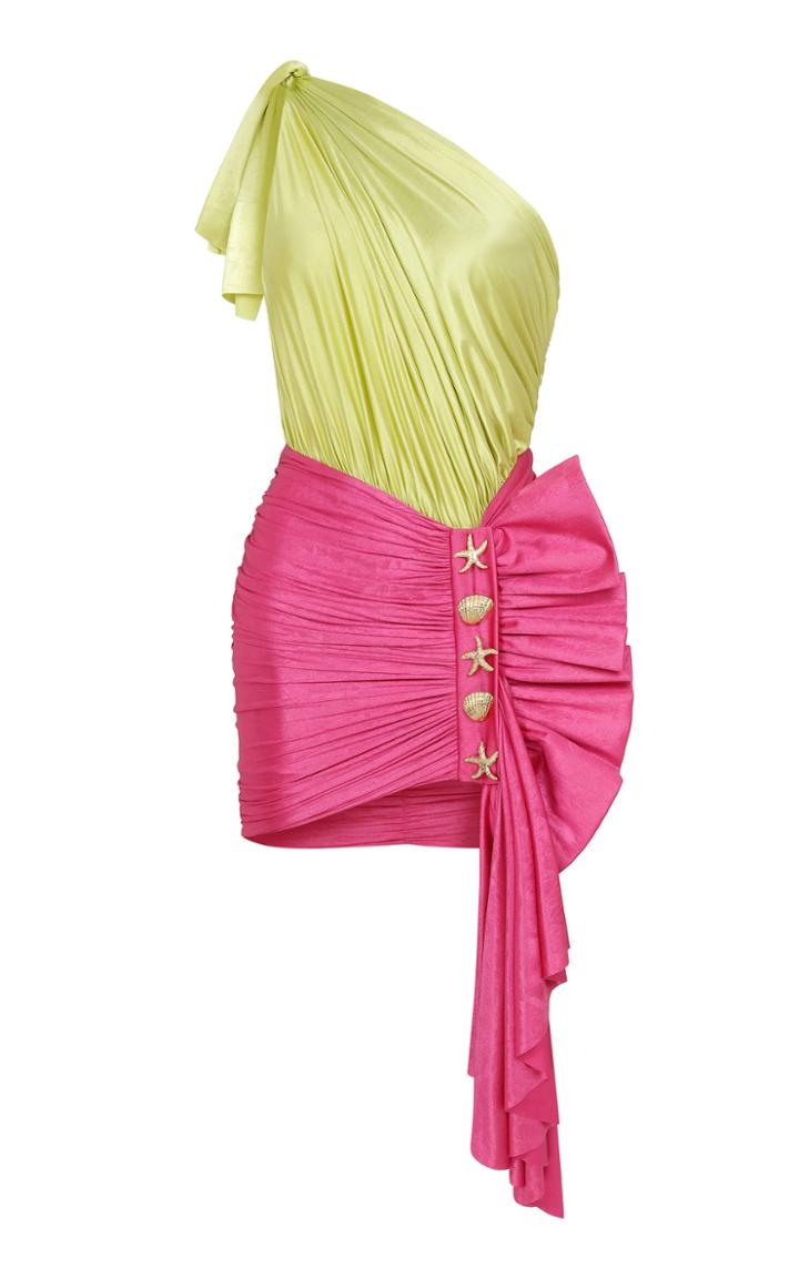 Moda Operandi Raisa Vanessa One Shouldered Draped Mini Dress