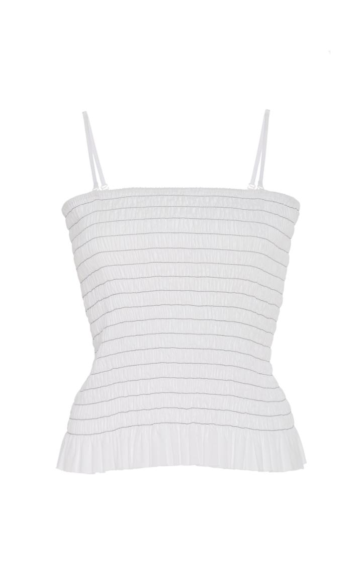 Atm Anthony Thomas Melillo Shirred Cotton-poplin Top