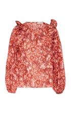 Ulla Johnson Medine Floral-print Cotton-blend Blouse Size: 0