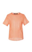 Sally Lapointe Fitted Metallic Mesh T-shirt