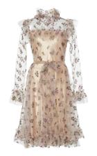 Luisa Beccaria Embroidered Tulle Ramage Dress