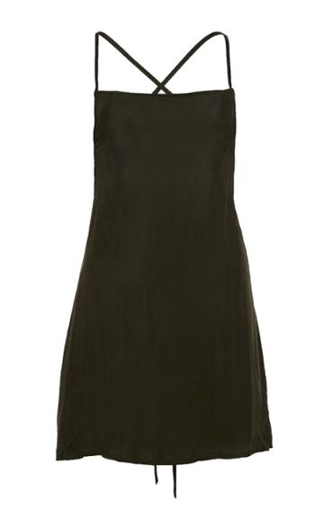 Anemos Tie-back Washed-georgette Mini Dress