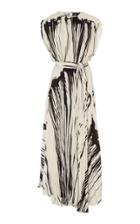 Proenza Schouler Printed Pleated Chiffon Wrap Dress