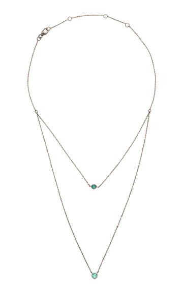 Jack Vartanian 18k White Gold And Black Rhodium Emerald Necklace