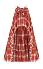 Moda Operandi Raisa Vanessa Plaid Maxi Skirt With High Slit And Ribbon Detail