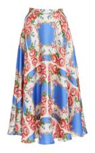 Moda Operandi Rodarte Floral Printed Silk-twill Skirt