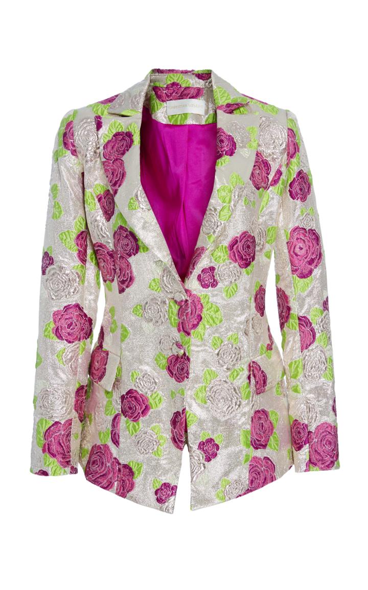 Christian Siriano 60s Metallic Brocade Blazer