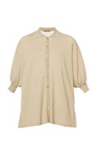 Moda Operandi Alberta Ferretti Stretch Viscose Button Up Polo Size: 38