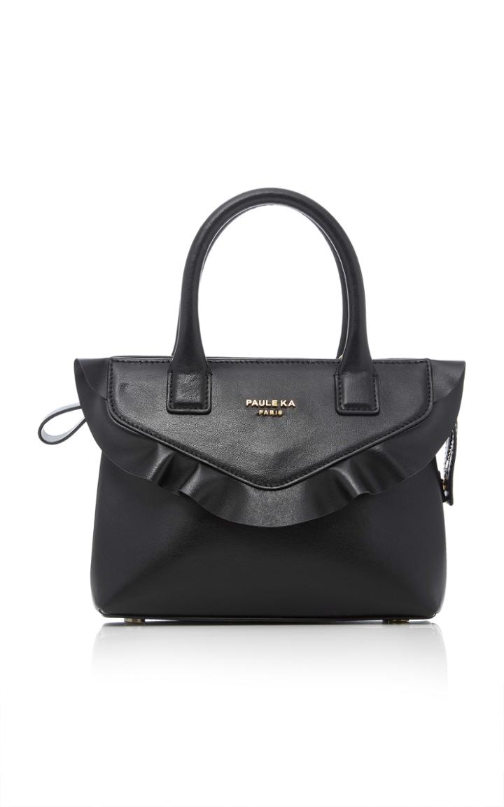 Paule Ka Pale Rose Scalloped Leather Bag