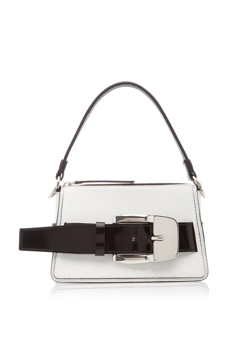 Proenza Schouler Buckle-embellished Two-tone Leather Top Handle Bag