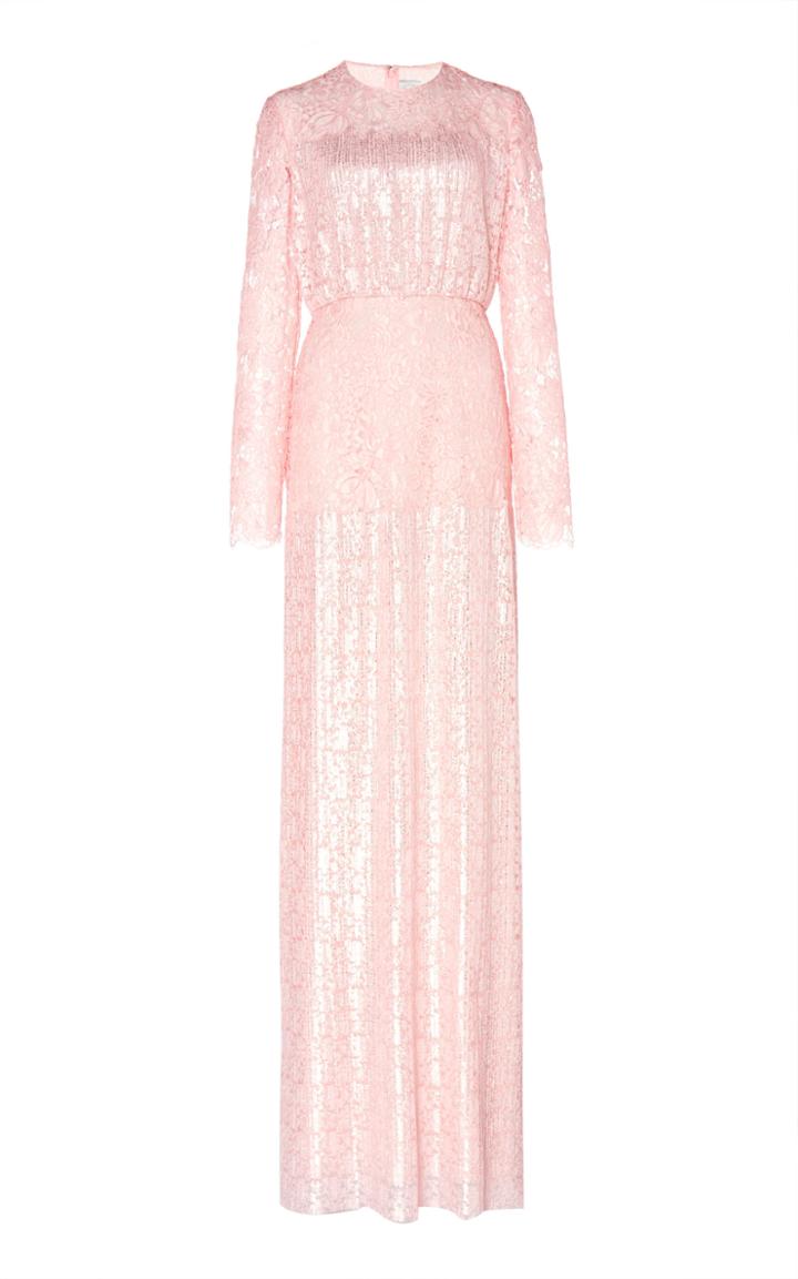 Moda Operandi Huishan Zhang Dusty Leavers Lace Maxi Dress Size: 6