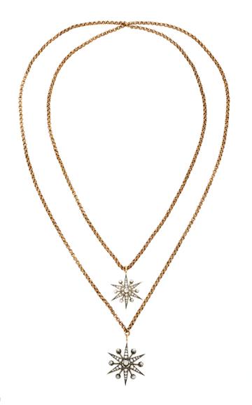 Toni + Chlo Goutal Ava One-of-a-kind Antique Gold And Diamond Double Necklace