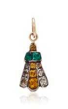 Vela Antique 14k Gold Silver And Glass Charm
