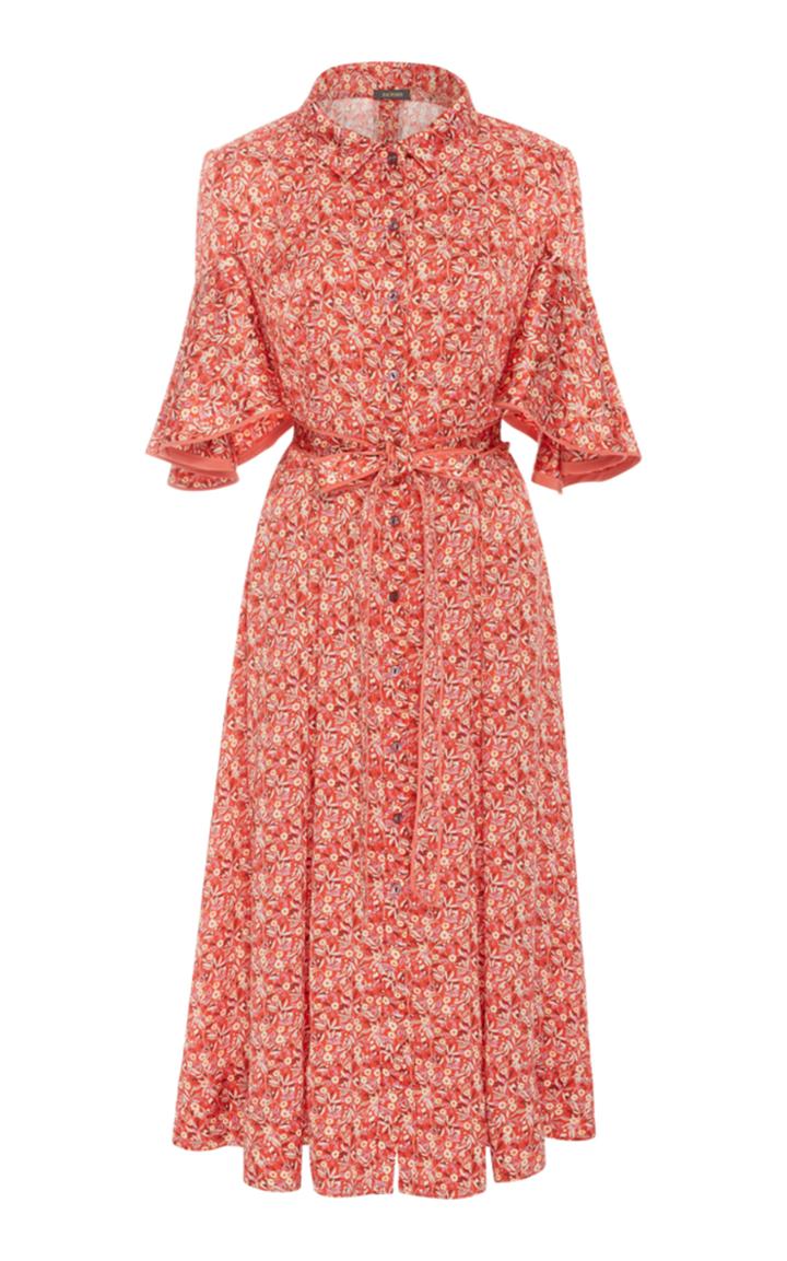 Zac Posen Floral Button-down Midi Dress