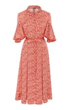 Zac Posen Floral Button-down Midi Dress