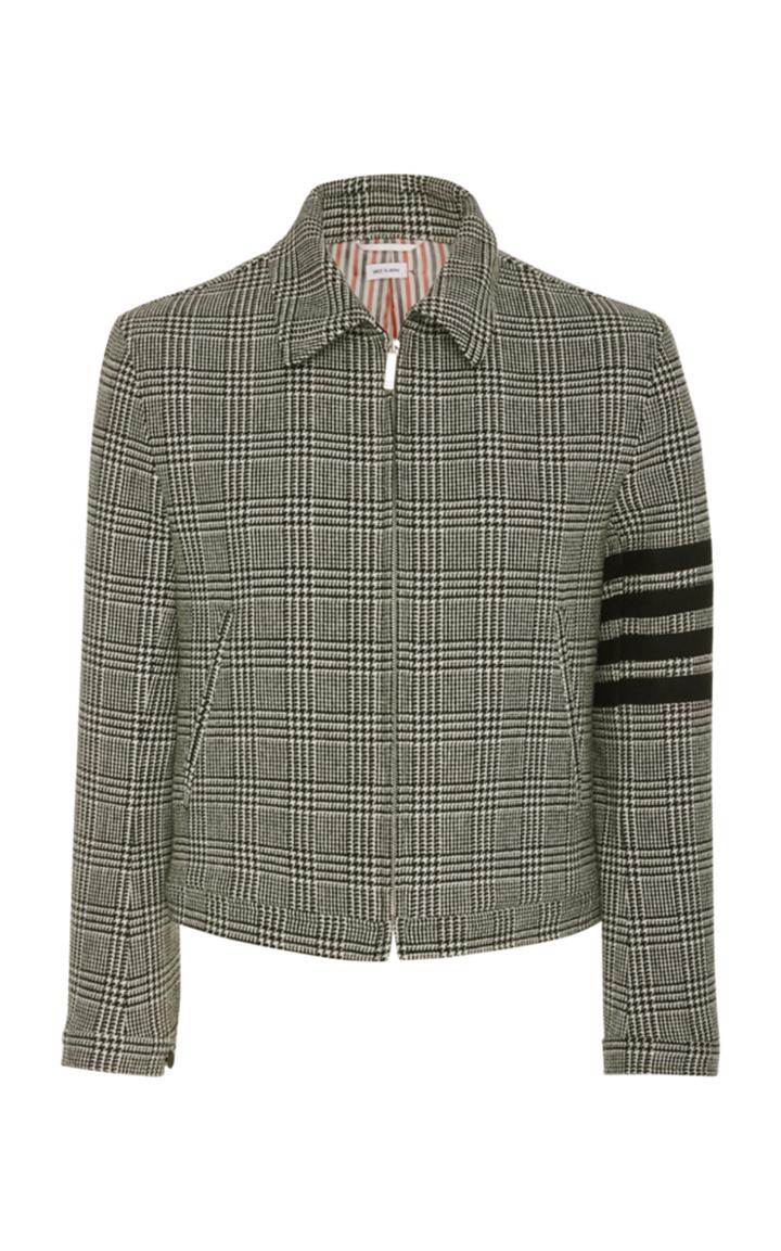 Thom Browne Striped Checked Wool-crepe Jacket